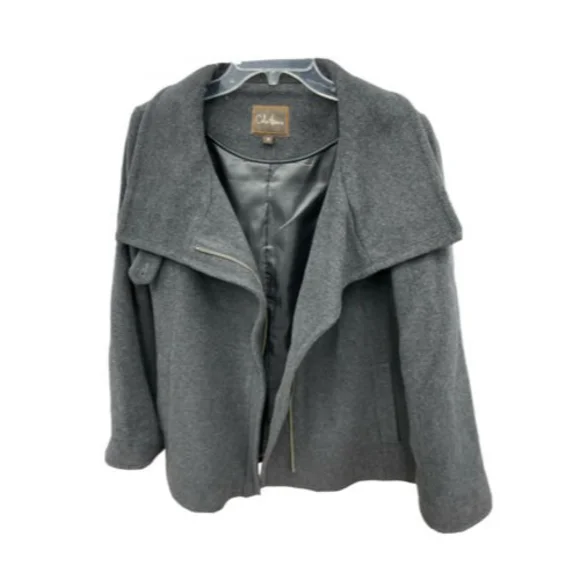 Cole Haan Black Cashmere, Wool High Mock Neck Overcoat Sz 10 Womens EUC - Picture 2 of 11